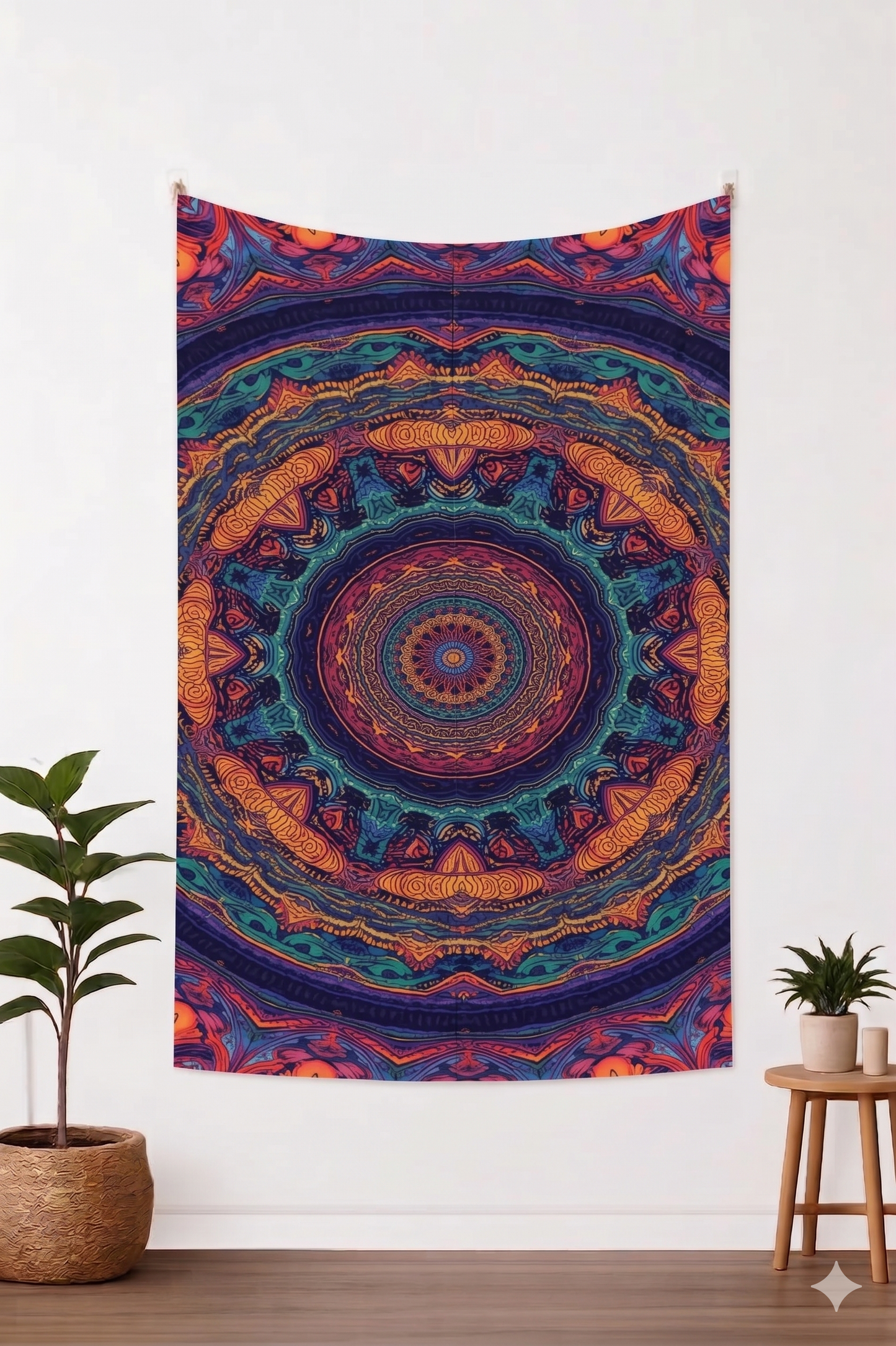 Trippy Mandala Art Tapestry