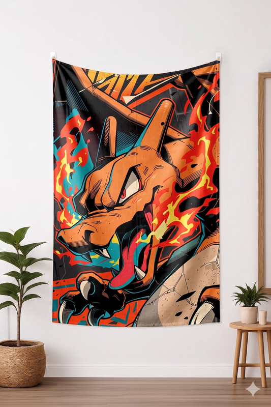 Charizard Dragon Fire Tapestry