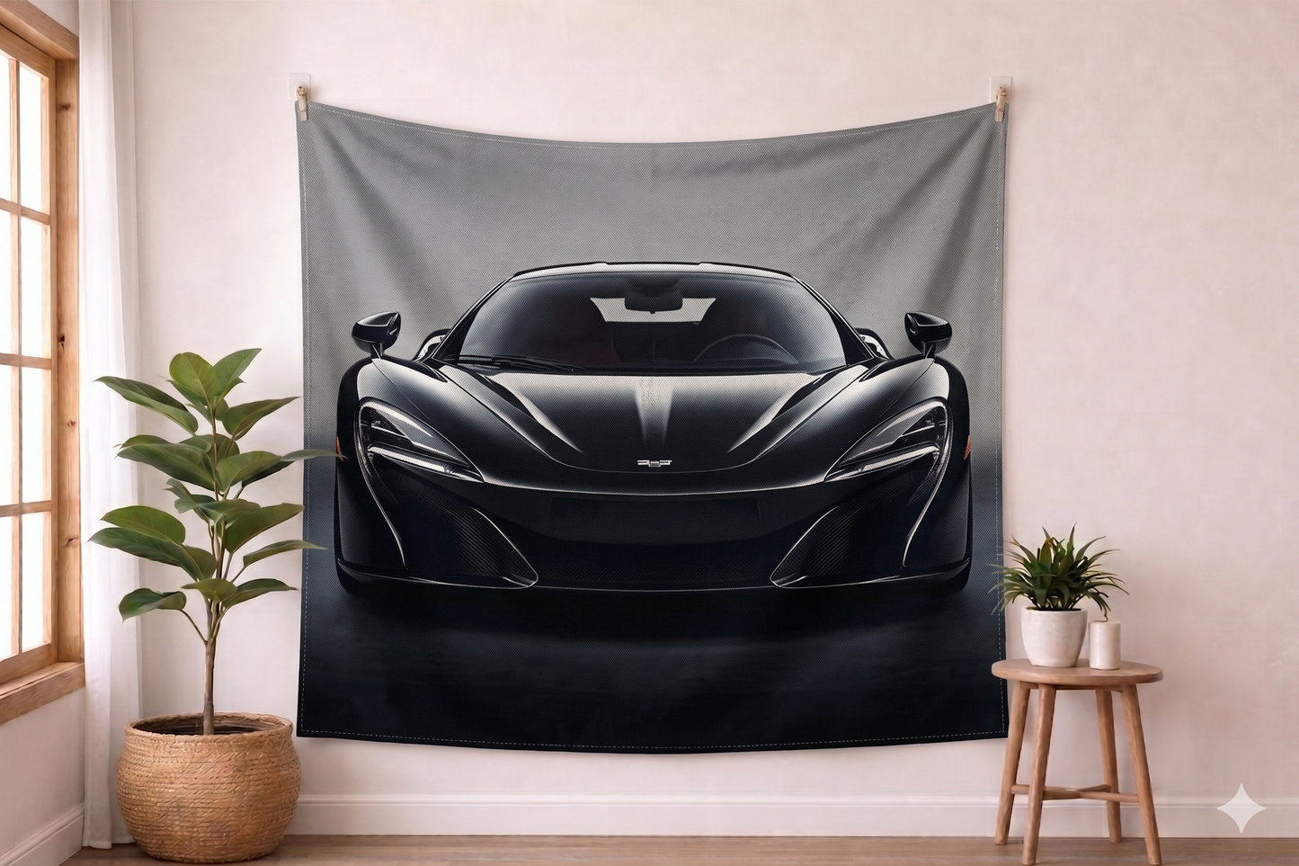 McLaren Black Supercar Tapestry
