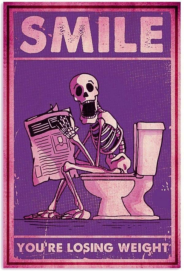 Smile — You’re Losing Weight Skull Vintage Poster