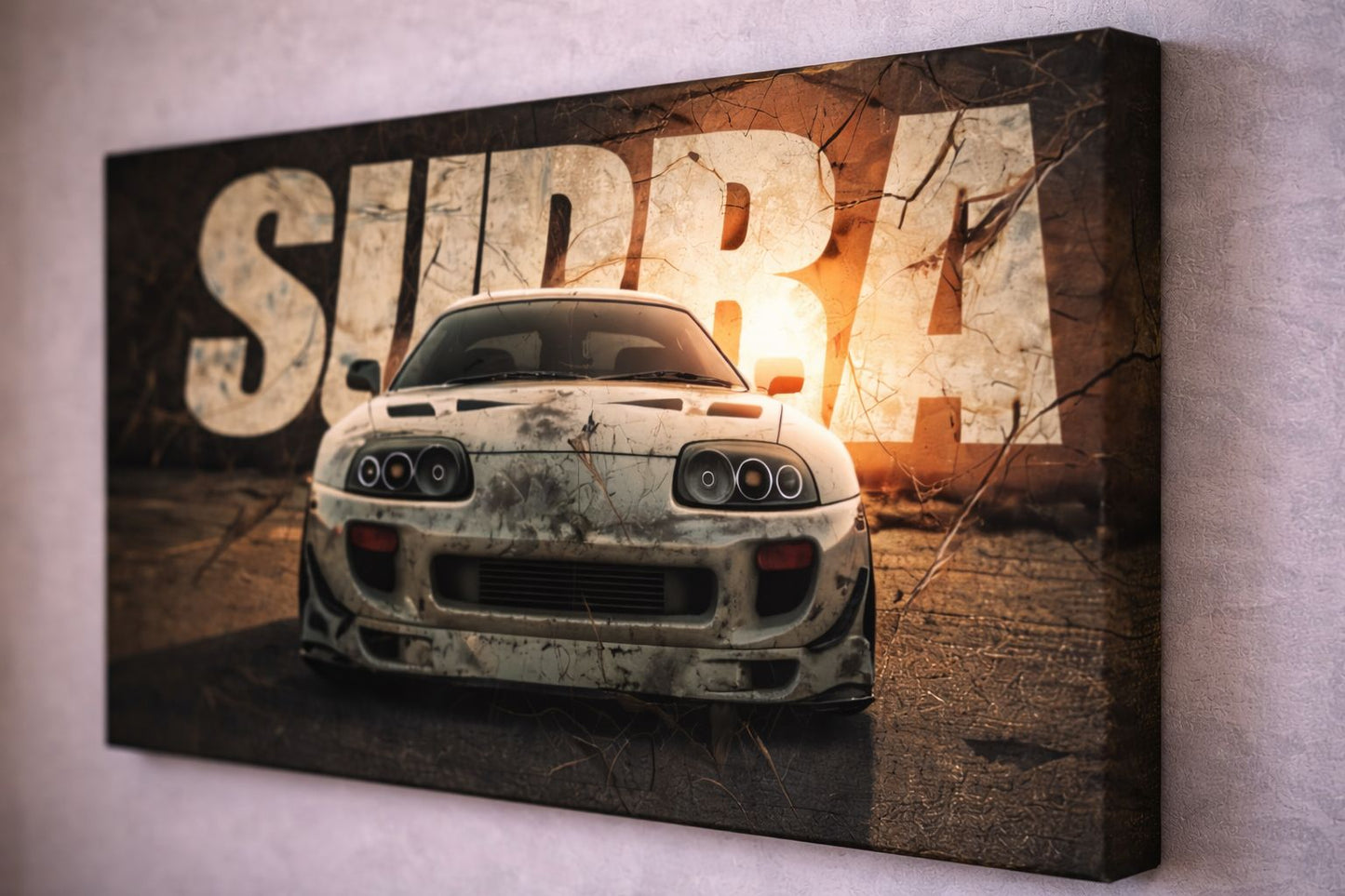 Supra White — Speed & Precision Canvas Art | 12×18 inch