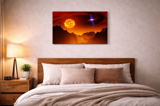 Burning Sun — Cosmic Inferno Canvas Art | 12×18 inch