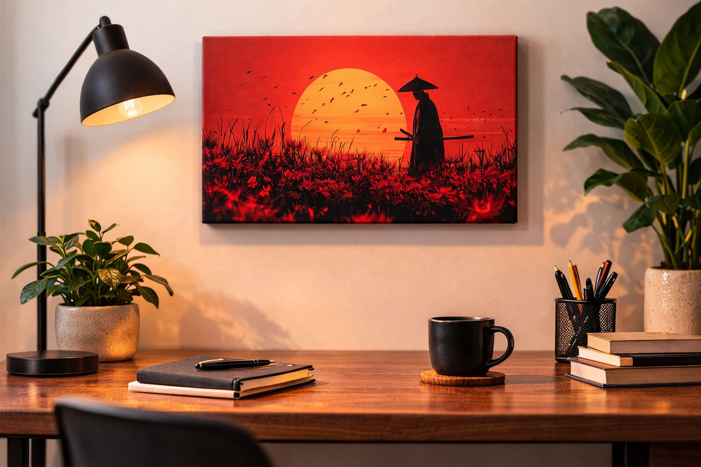 Samurai Sunset — Warrior Spirit Canvas Art | 12×18 inch