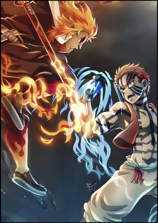 Rengoku vs Tengen — Hashira Clash Demon Slayer Poster