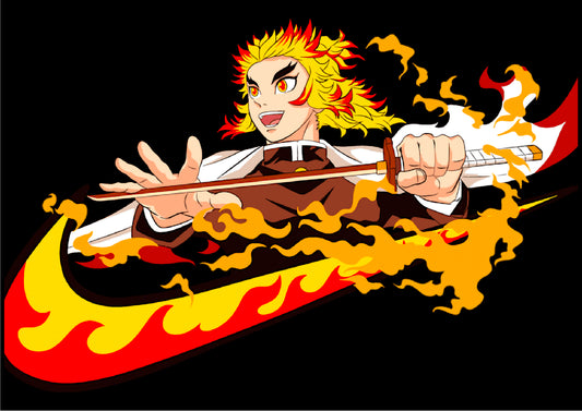 Rengoku — Flame Hashira Fire Sword Demon Slayer Poster