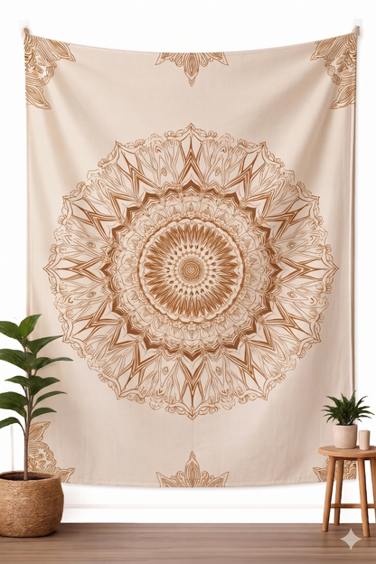 Royal Mandala With Borders Tapestry