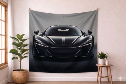 McLaren Black Supercar Tapestry