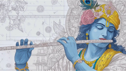 Shri Krishna — Bansuri Twilight Glow Devotional Poster
