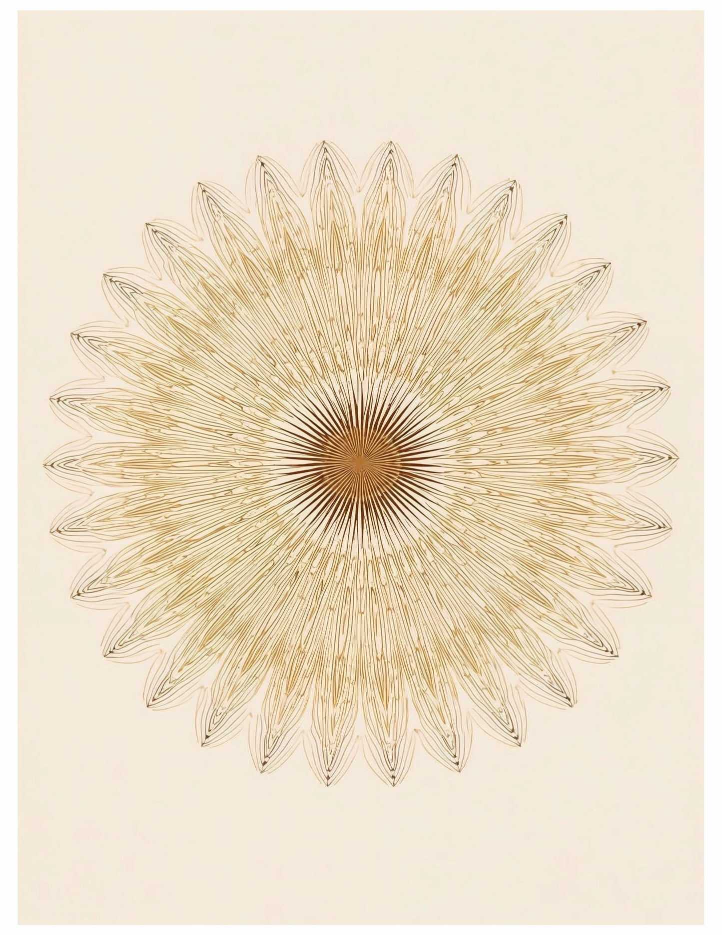 Golden Sunburst Mandala Tapestry