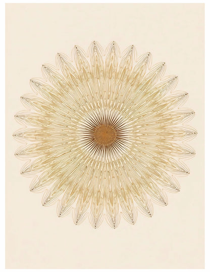Golden Sunburst Mandala Tapestry
