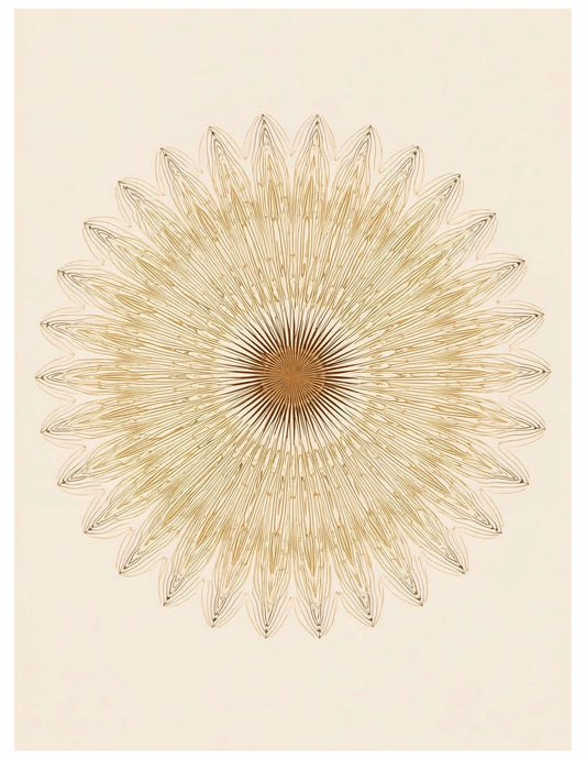Golden Sunburst Mandala Tapestry