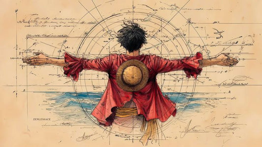 Monkey D. Luffy — Vitruvian Pirate King Blueprint Poster