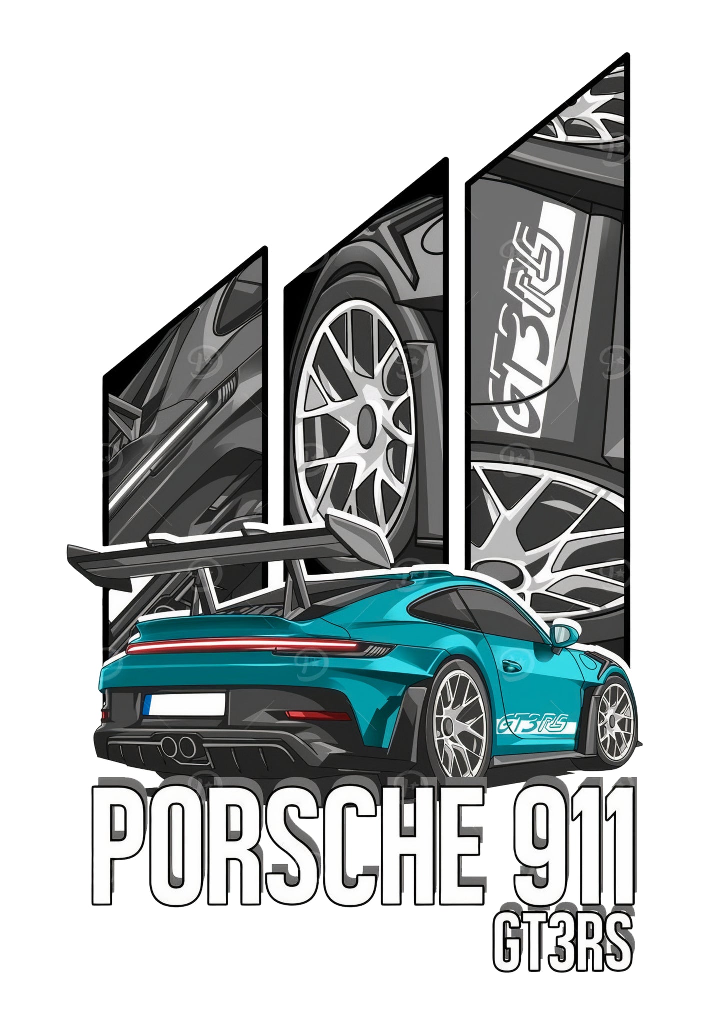 Porsche 911 GT3RS — Automotive Art Poster