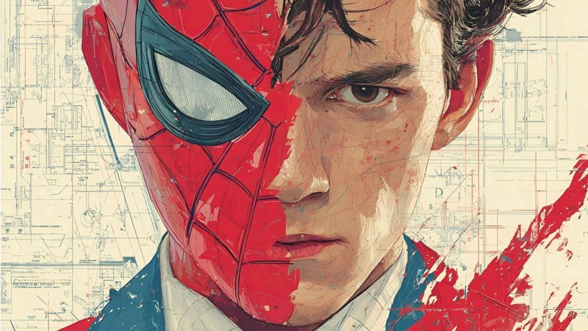 Spider-Man — Peter Parker Half & Half Blueprint Art Poster