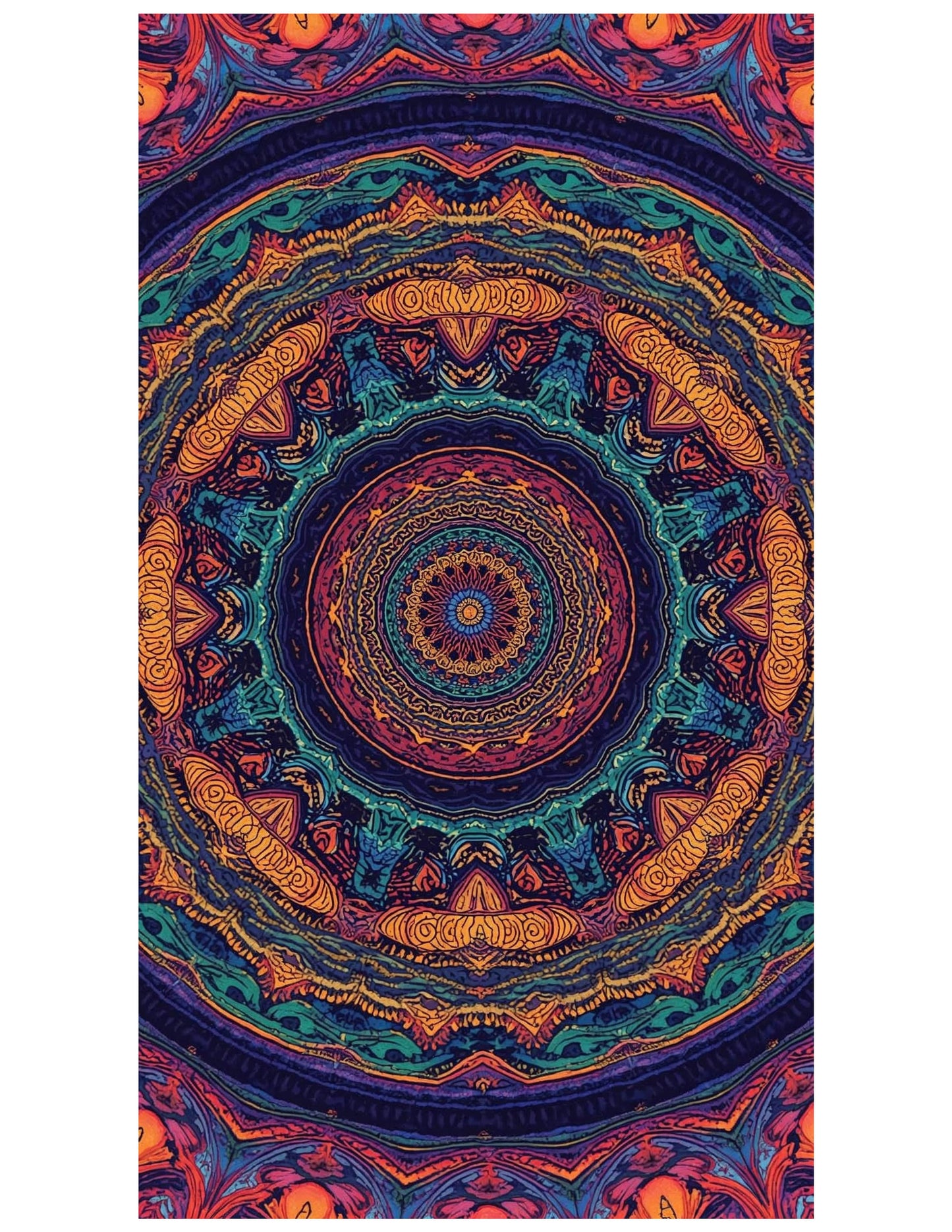 Trippy Mandala Art Tapestry