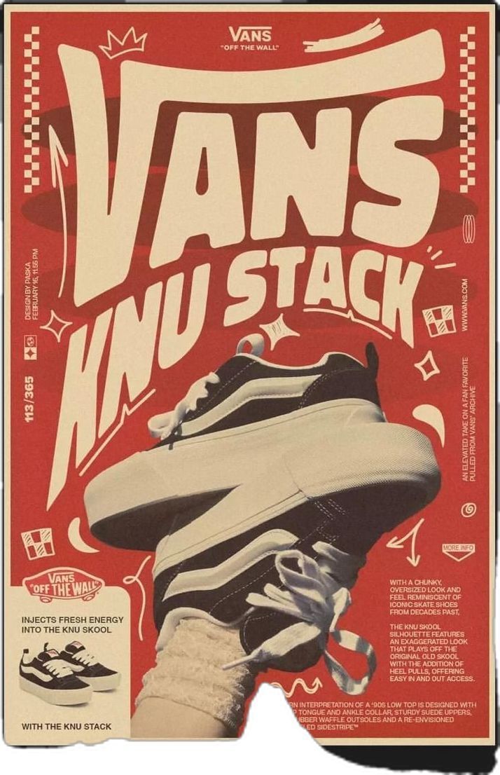 Vans Knu Stack — Off the Wall Retro Sneaker Poster