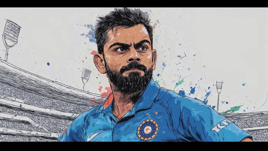Virat Kohli — King of Cricket Illustrated Art Poster