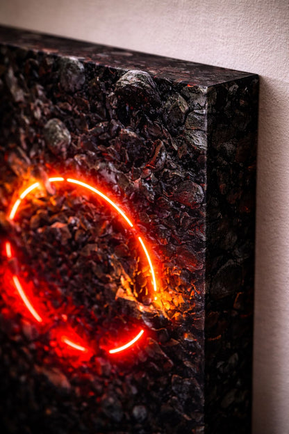 Red Halo — Ember & Ash Canvas Art | 12×18 inch