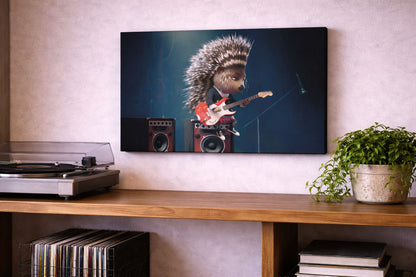 Rockstar Porcupine — Rebel Canvas Art | 12×18 inch