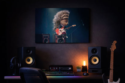 Rockstar Porcupine — Rebel Canvas Art | 12×18 inch