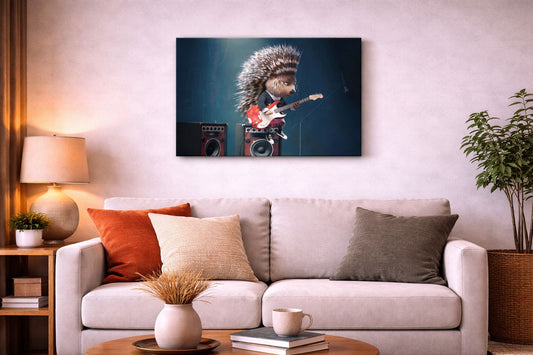 Rockstar Porcupine — Rebel Canvas Art | 12×18 inch