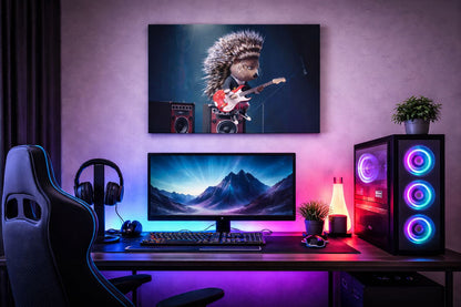 Rockstar Porcupine — Rebel Canvas Art | 12×18 inch