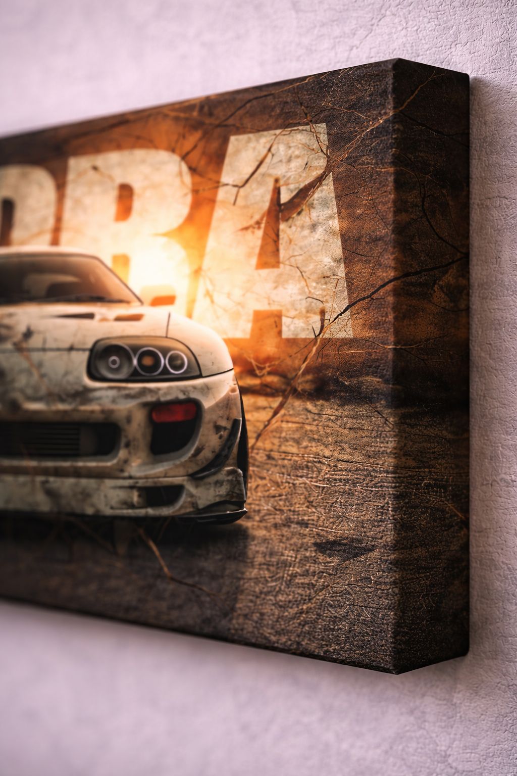 Supra White — Speed & Precision Canvas Art | 12×18 inch