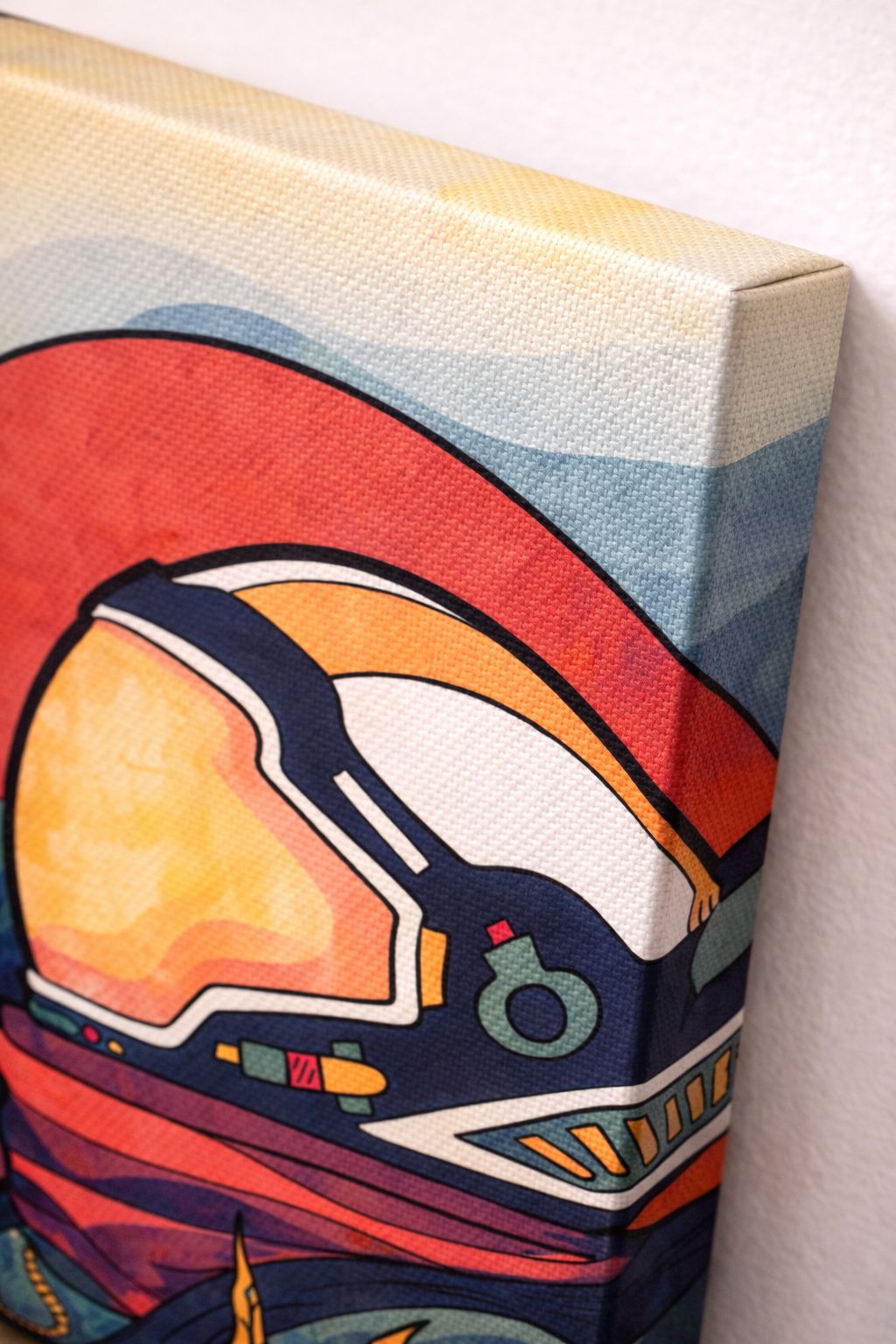 Astronaut Mask — Retro Cosmos Canvas | 12×18 inch
