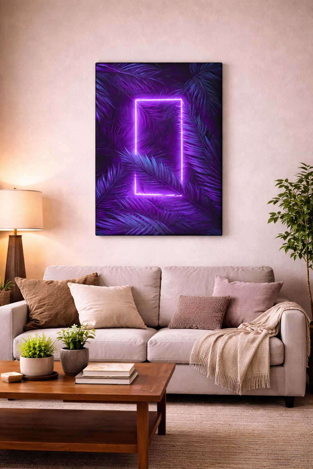 Neon Forest — Modern Aesthetic Canvas Art | 12×18 inch