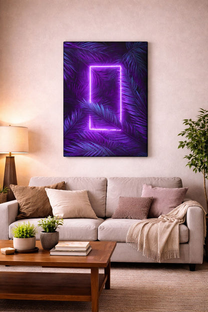 Neon Forest — Modern Aesthetic Canvas Art | 12×18 inch