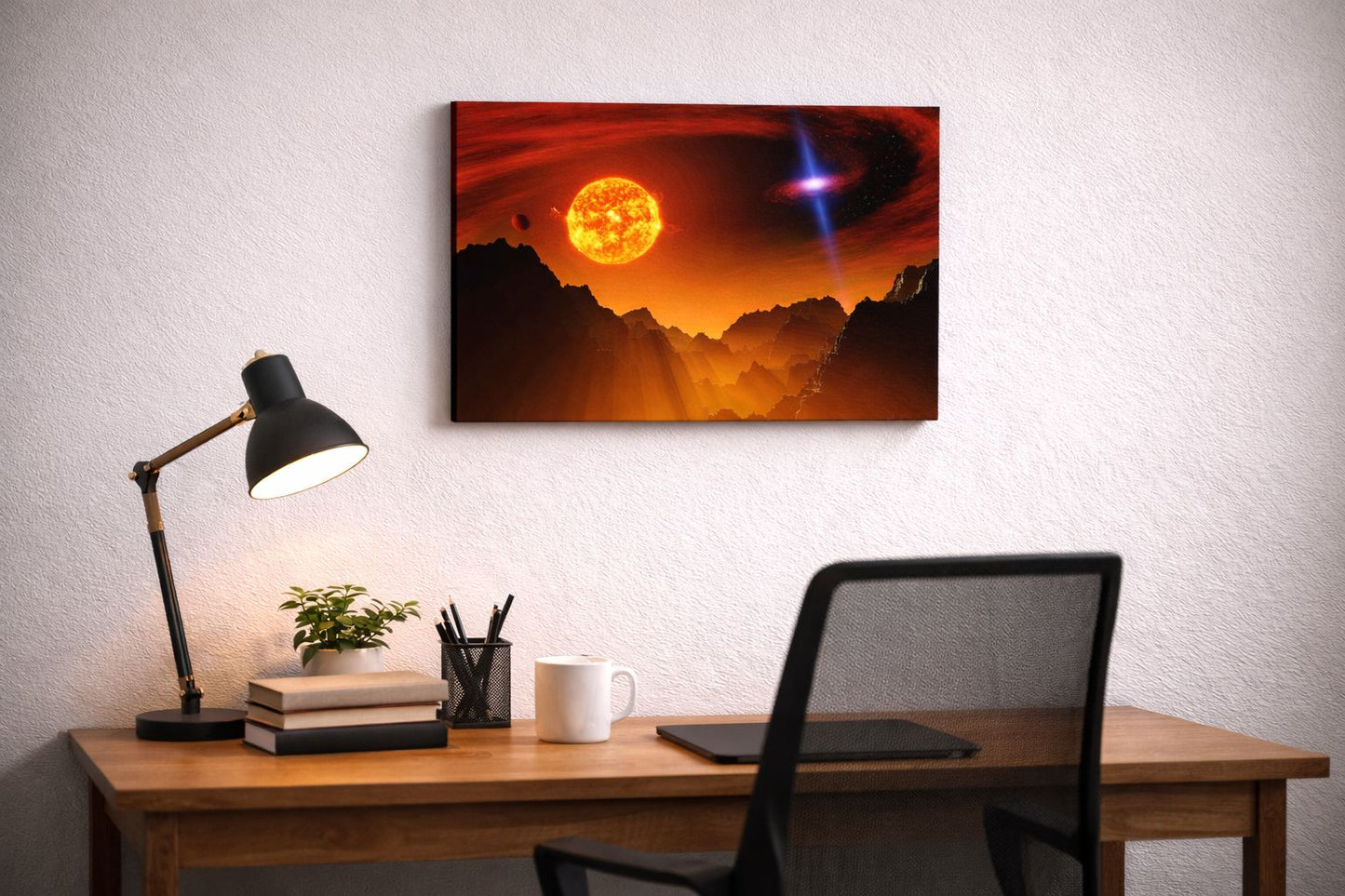 Burning Sun — Cosmic Inferno Canvas Art | 12×18 inch