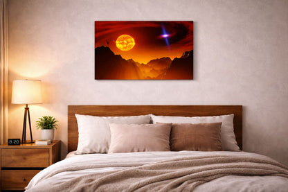 Burning Sun — Cosmic Inferno Canvas Art | 12×18 inch