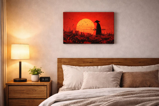 Samurai Sunset — Warrior Spirit Canvas Art | 12×18 inch