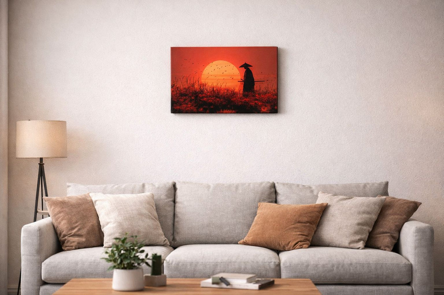 Samurai Sunset — Warrior Spirit Canvas Art | 12×18 inch