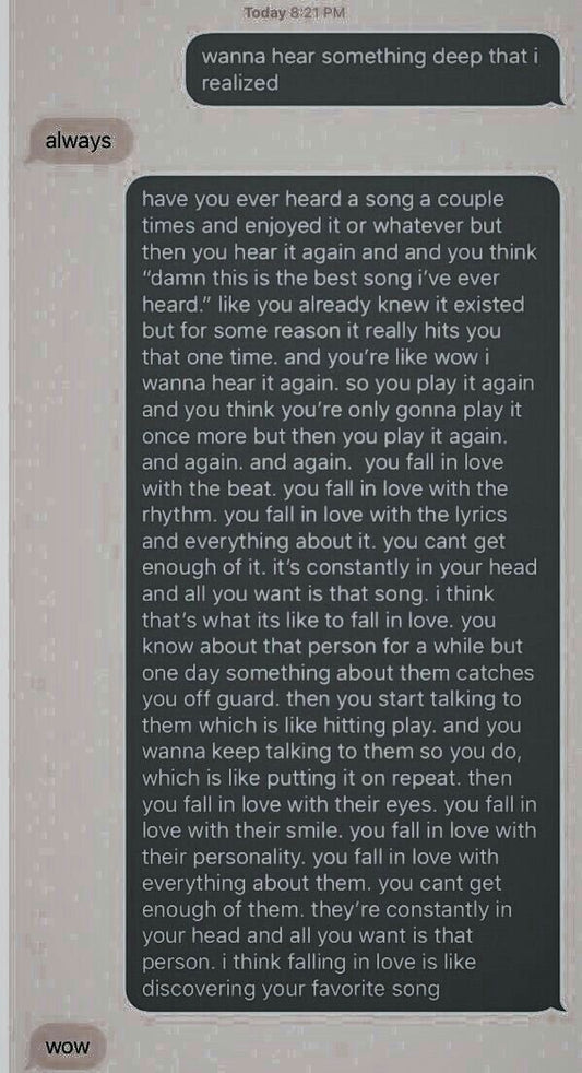 Favourite Song — Falling in Love Deep Text Poster