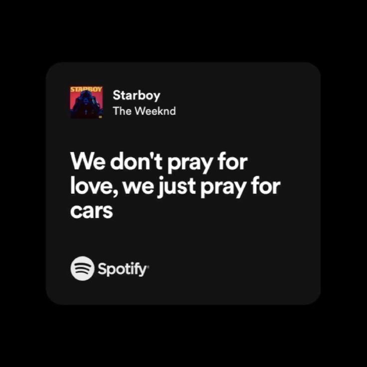 The Weeknd — Starboy Spotify Lyrics Poster (Black)